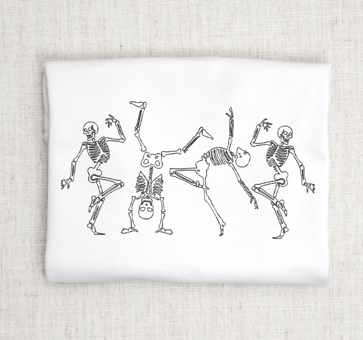 Skeleton Dancing Embroidery