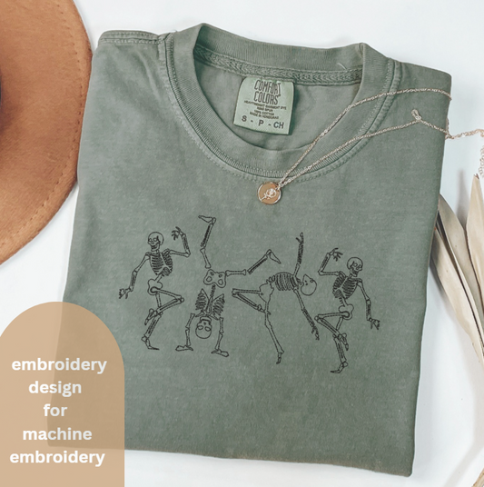 Skeleton Dancing Embroidery