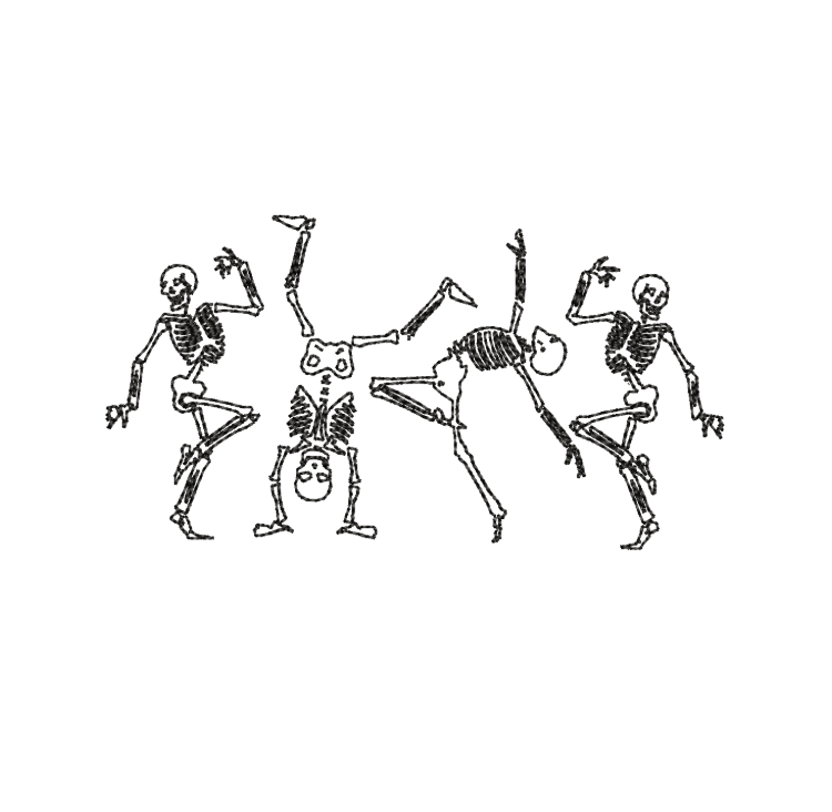 Skeleton Dancing Embroidery