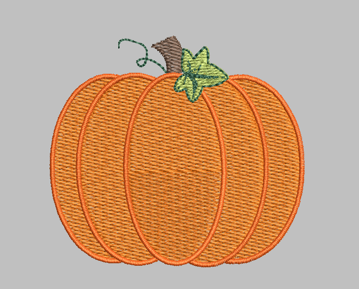 Pumpkin with Vine Embroidery Design for Fall