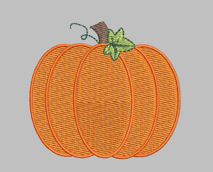Pumpkin with Vine Embroidery Design for Fall