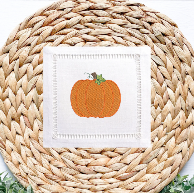 Pumpkin with Vine Embroidery Design for Fall