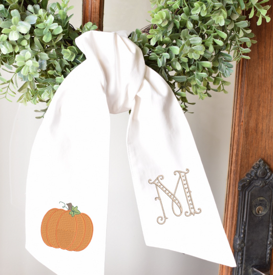 Pumpkin with Vine Embroidery Design for Fall
