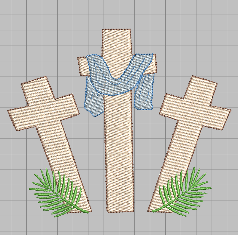 Easter Cross Embroidery Design for Machine Embroidery
