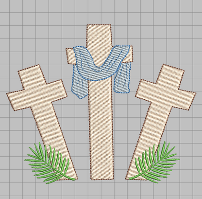 Easter Cross Embroidery Design for Machine Embroidery