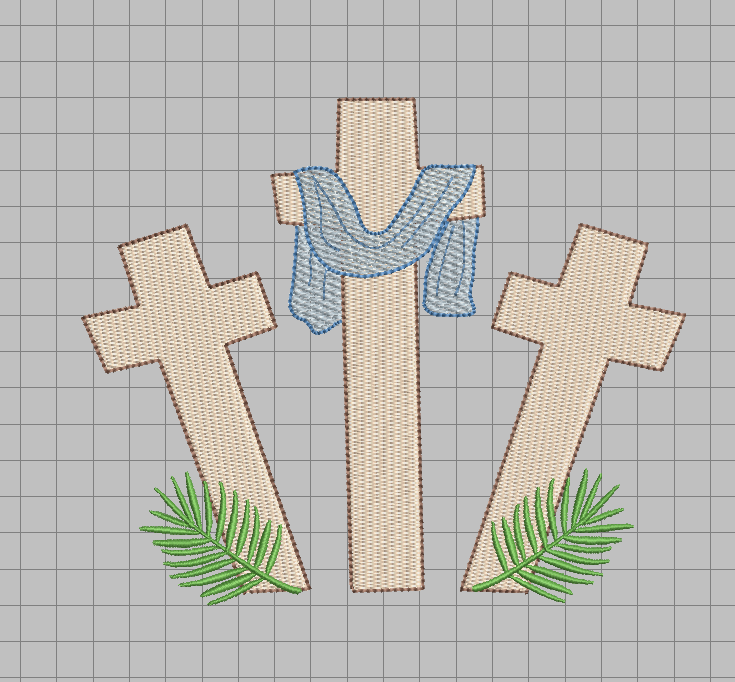 Easter Cross Embroidery Design for Machine Embroidery