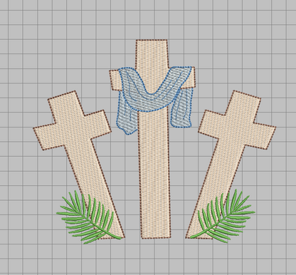 Easter Cross Embroidery Design for Machine Embroidery