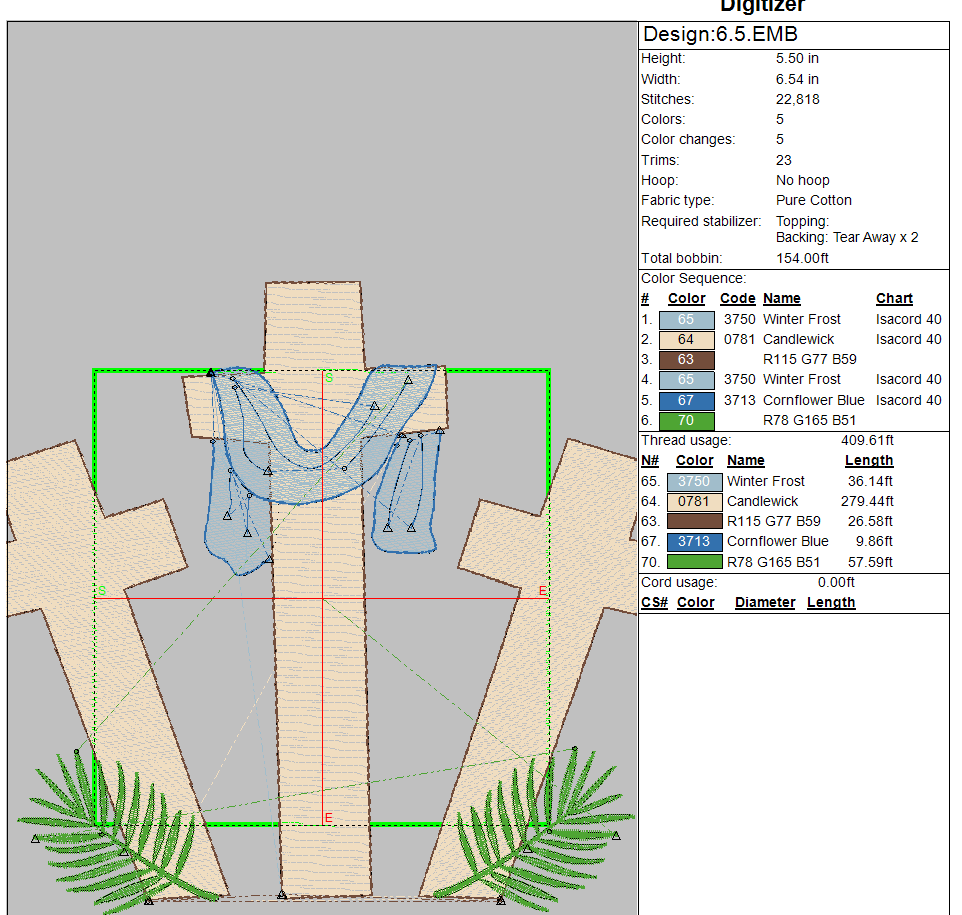 Easter Cross Embroidery Design for Machine Embroidery
