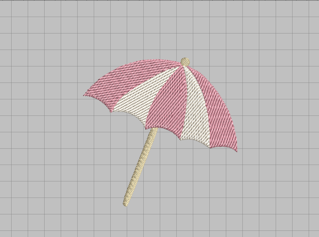 Beach Umbrella Embroidery Design