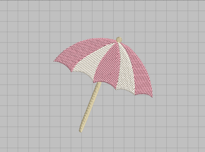 Beach Umbrella Embroidery Design