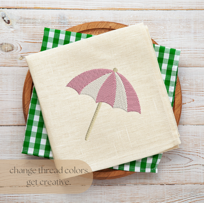Beach Umbrella Embroidery Design