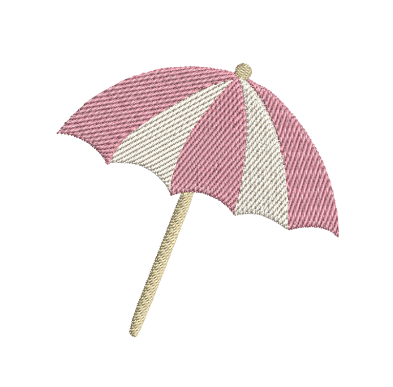 Beach Umbrella Embroidery Design