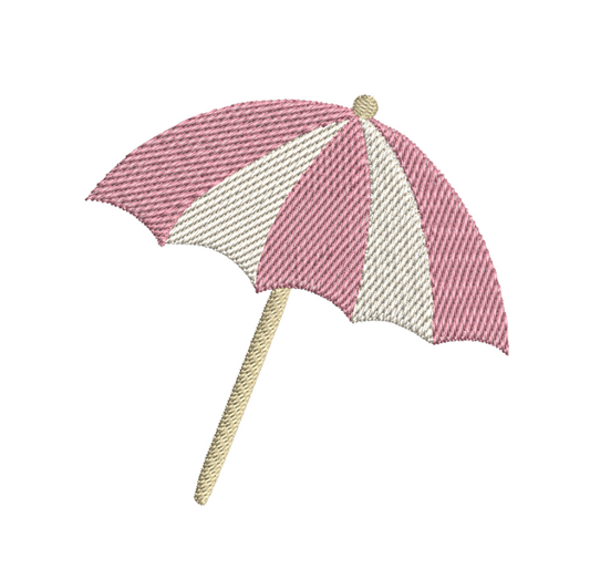 Beach Umbrella Embroidery Design