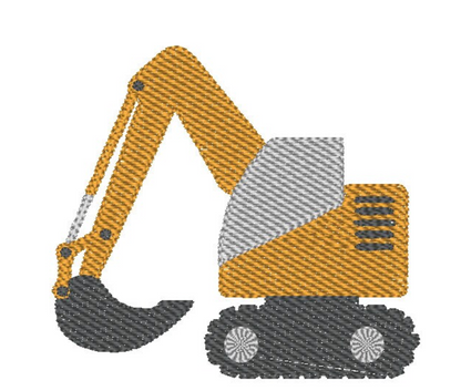 Excavator Embroidery Design for Boys