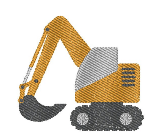Excavator Embroidery Design for Boys