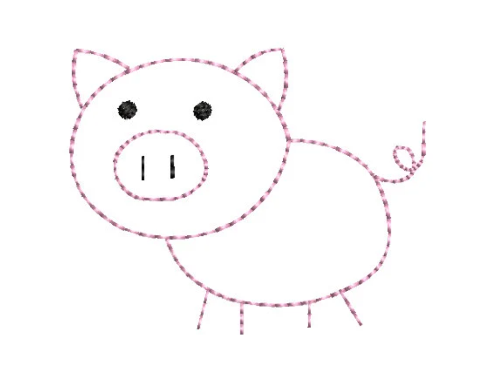 Farm Animal Sketch Embroidery Design Bundle