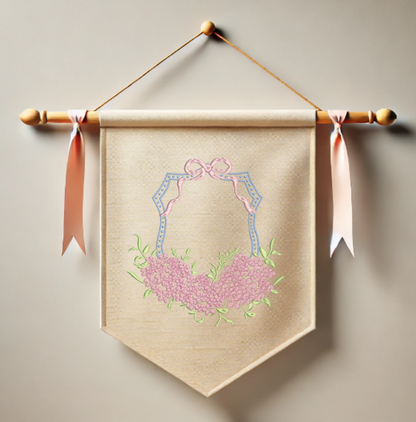 Monogram Crest Embroidery Design with FONT