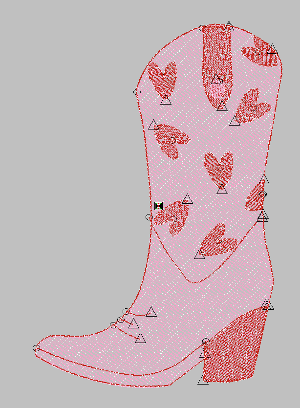 Valentine Cowboy Boot Embroidery with Hearts