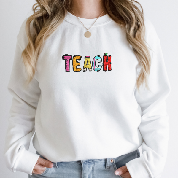 Back to School Embroidery Design, Teach Embroidery, School Embroidery for teachers