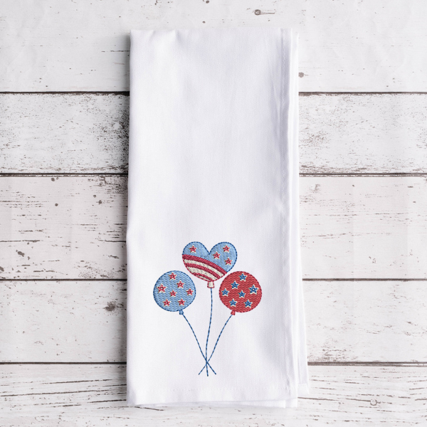 USA Balloon Embroidery Design for Machine Embroidery