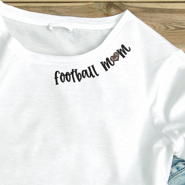 Football Mom Collar Embroidery Design, Football Embroidery, Mama Collar Embroidery