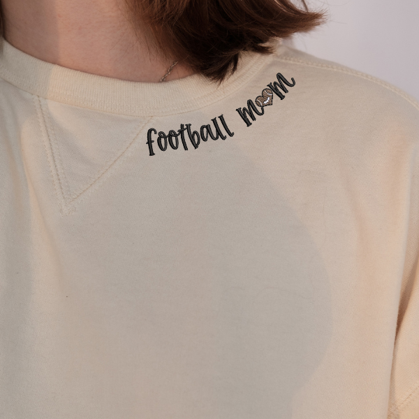 Football Mom Collar Embroidery Design, Football Embroidery, Mama Collar Embroidery