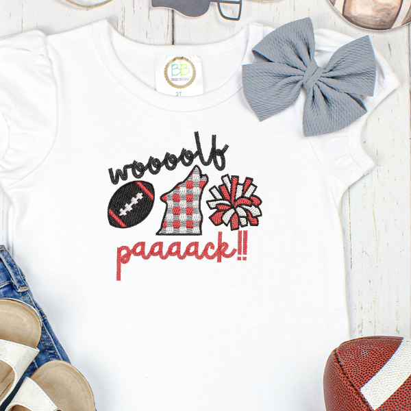 NC State Football Embroidery Design for Kids