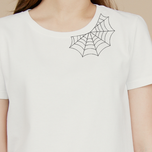 Spider Web Embroidery Design for the Collar