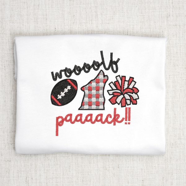 NC State Football Embroidery Design for Kids