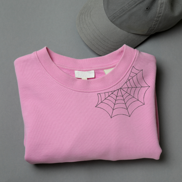 Spider Web Embroidery Design for the Collar