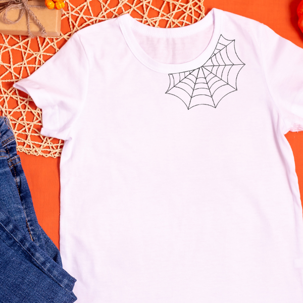 Spider Web Embroidery Design for the Collar