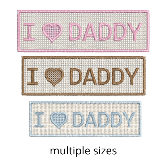 I heart Daddy, Father's Day Embroidery Design for Machine Embroidery, False Smocked Embroidery