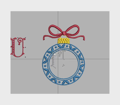 Christmas Ornament Monogram , FONT included