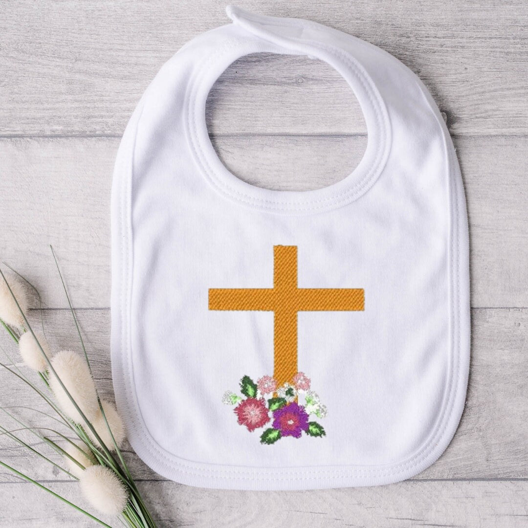 Floral Cross Machine Embroidery Design, He is Risen Machine Embroidery Design File, Easter Embroidery, Cross Machine Embroidery