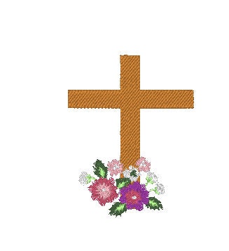 Floral Cross Machine Embroidery Design, He is Risen Machine Embroidery Design File, Easter Embroidery, Cross Machine Embroidery