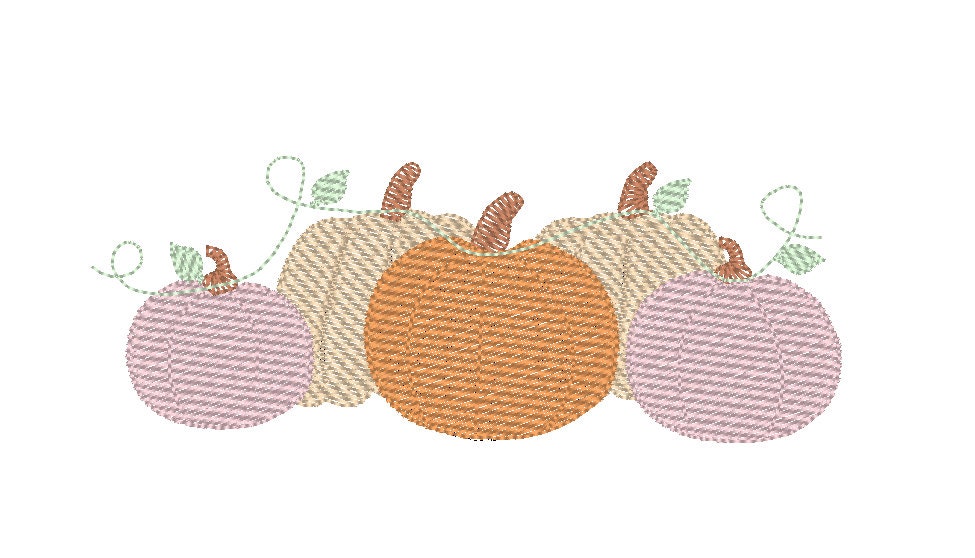 Pumpkin embroidery Design, Fall embroidery, Thanksgiving Embroidery, Pink Pumpkin Machine Embroidery Design File