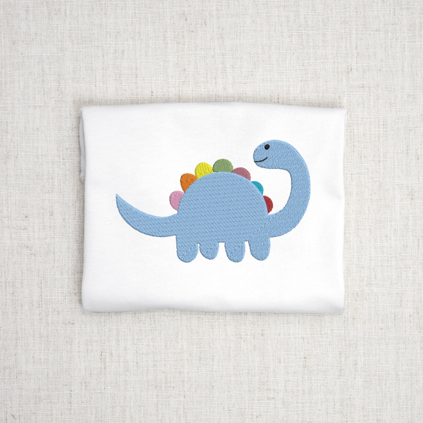 Rainbow Dinosaur Machine Embroidery Design File for Kids