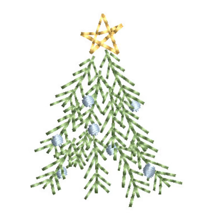 Simple Christmas Tree Embroidery Design