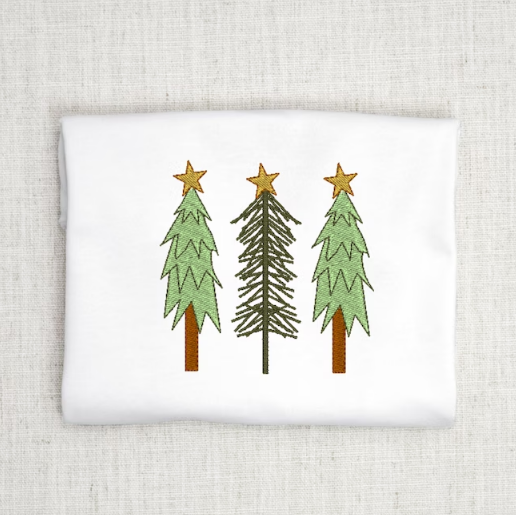 Vintage Christmas Tree Embroidery Design