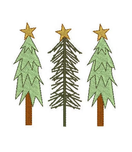 Vintage Christmas Tree Embroidery Design