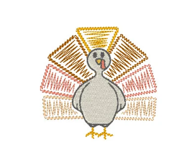 Scribble Turkey Embroidery Design