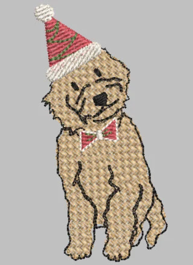 GoldenDoodle Christmas Embroidery Design