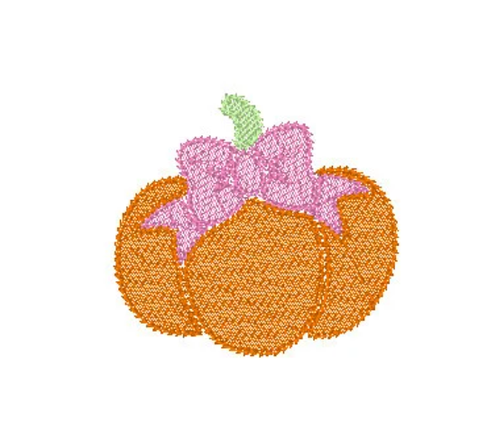 Pumpkin Embroidery Design, Sketch Embroidery Design, Pumpkin with Bow