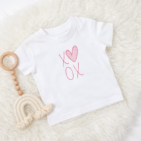 XOXO Embroidery Design for Valentine's Day