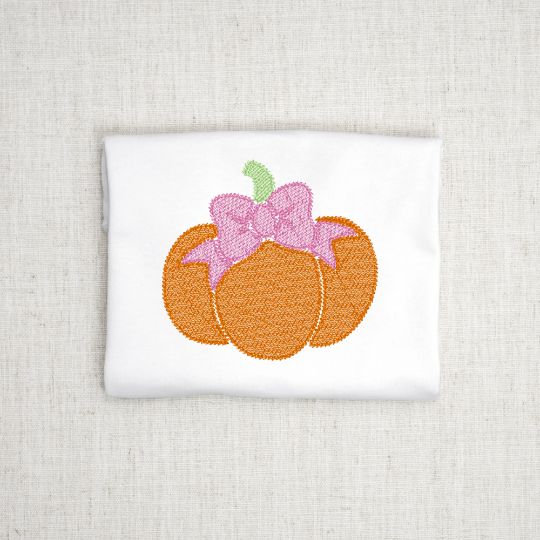 Pumpkin Embroidery Design, Sketch Embroidery Design, Pumpkin with Bow